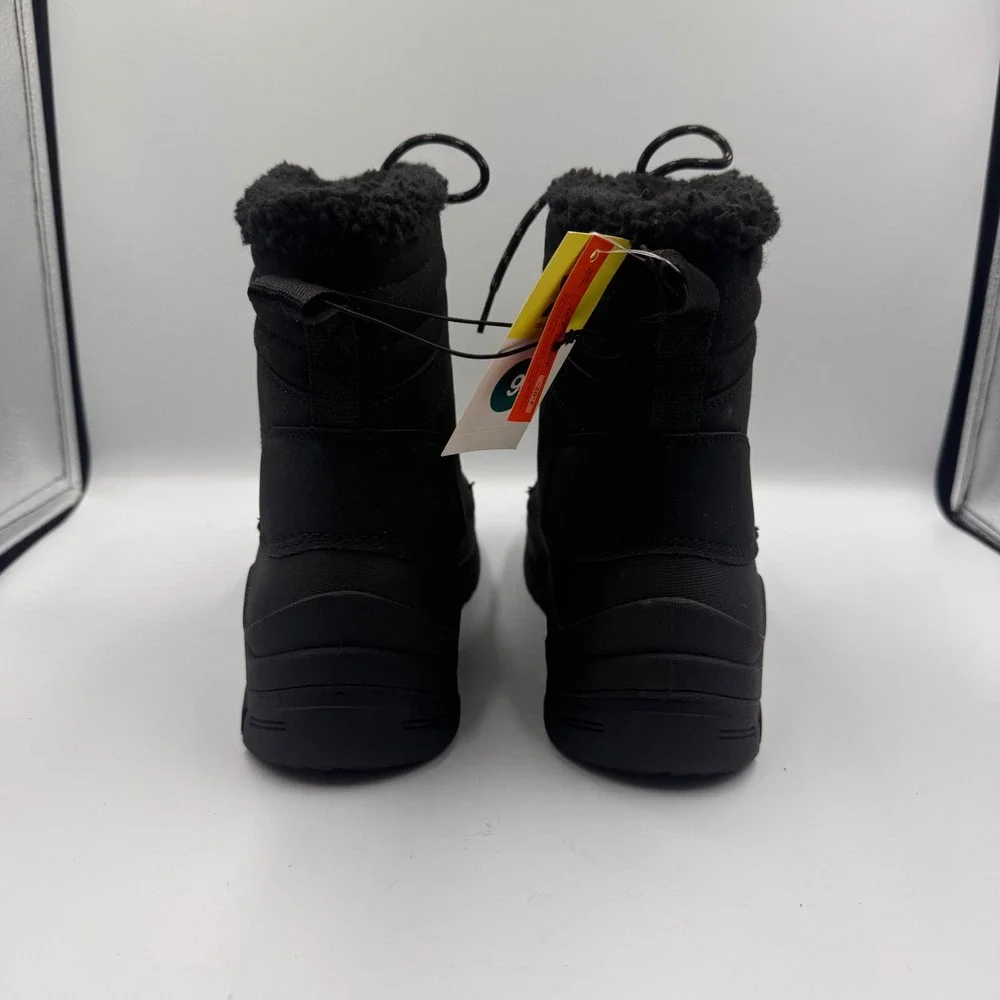 NEW Mens Black Winter Snow Boots Faux Fur Lined -30F Rated Size 9 New